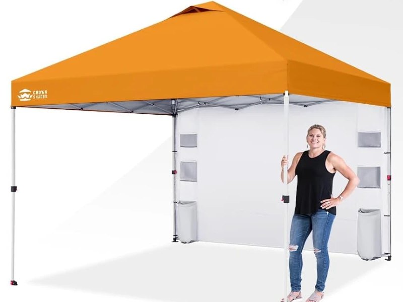 10 by 10 foot pop-up canopy tent with a sidewall
